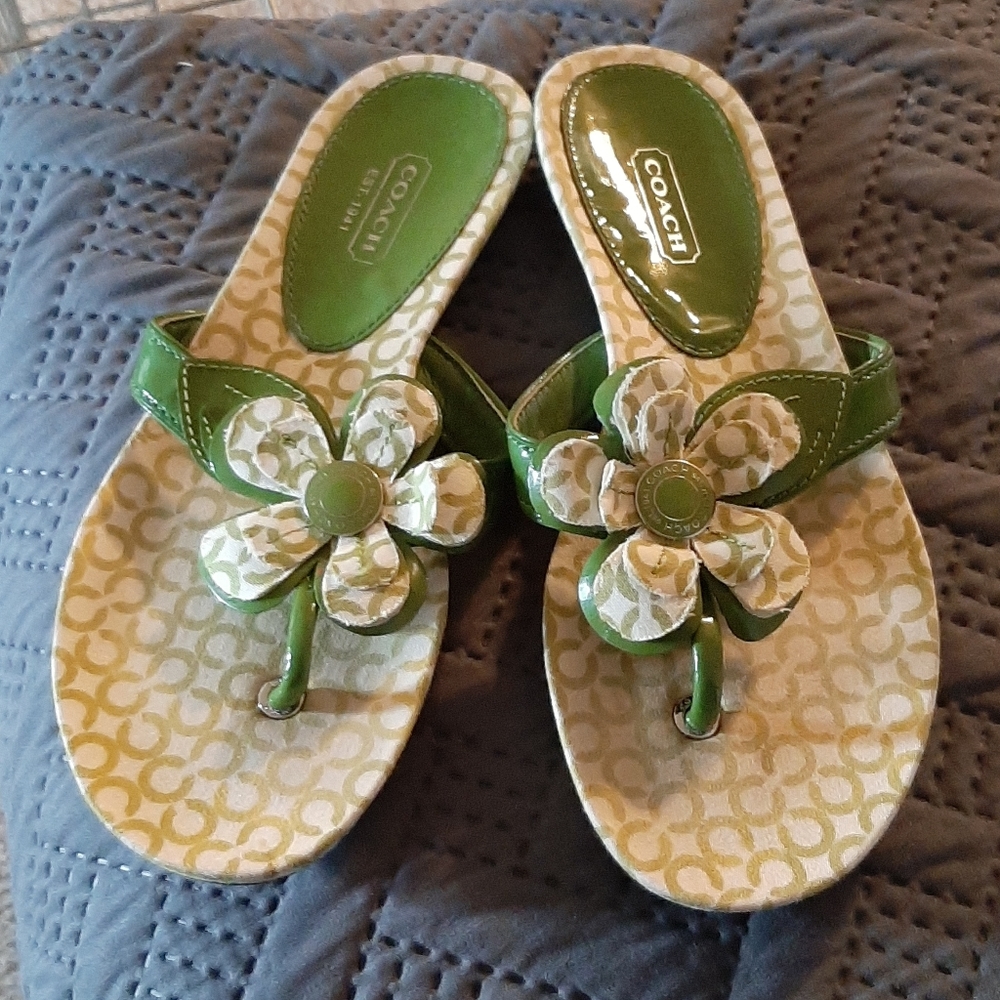 Coach Lime Green Sandals